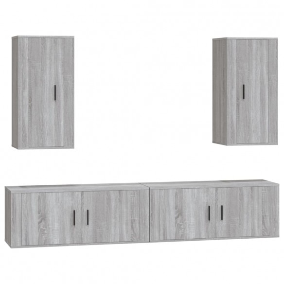 Ensemble de meubles TV 4 pcs Sonoma gris Bois d'ingénierie