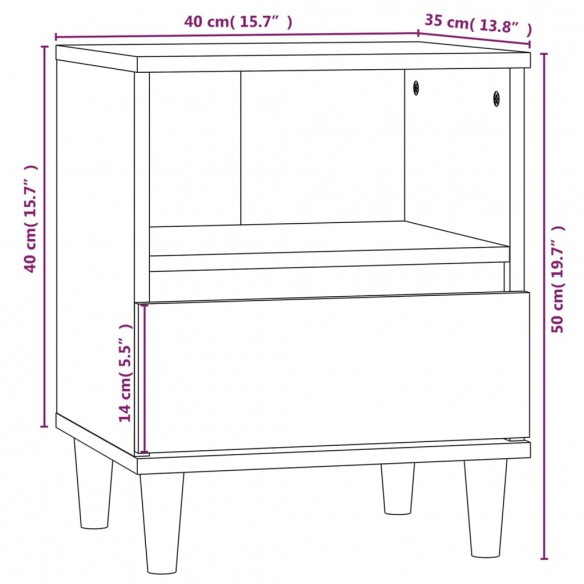 Tables de chevet 2 pcs Chêne marron 40x35x50 cm