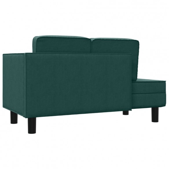 Chaise longue avec coussins et traversin vert foncé tissu