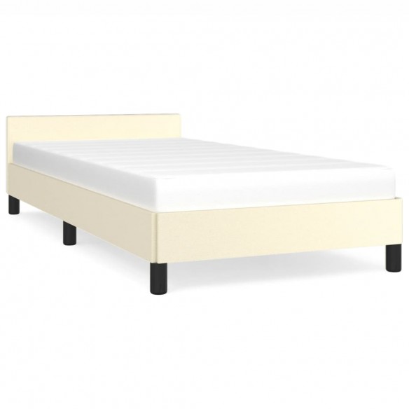 Cadre de lit avec tête de lit Crème 90x200 cm Similicuir