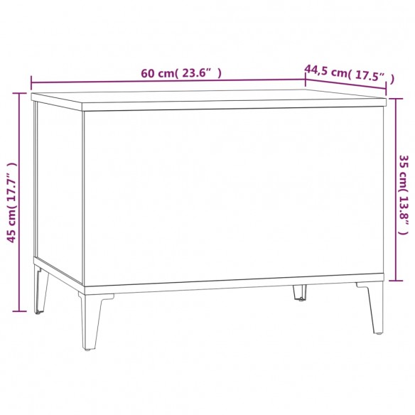 Table basse Chêne fumé 60x44,5x45 cm Bois d'ingénierie