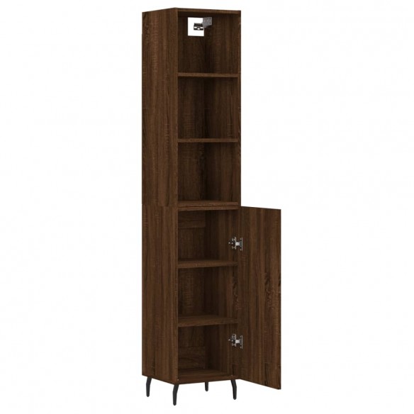 Buffet haut Chêne marron 34,5x34x180 cm Bois d'ingénierie