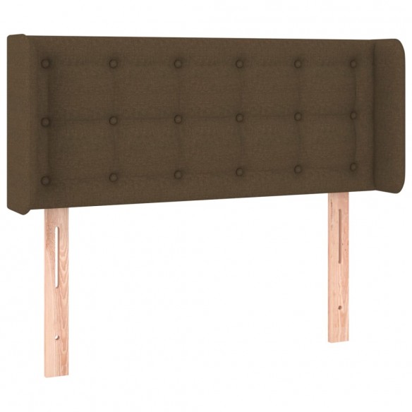 Tête de lit avec oreilles Marron Foncé 103x16x78/88 cm Tissu