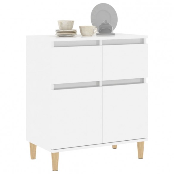 Buffet Blanc brillant 60x35x70 cm Bois d'ingénierie