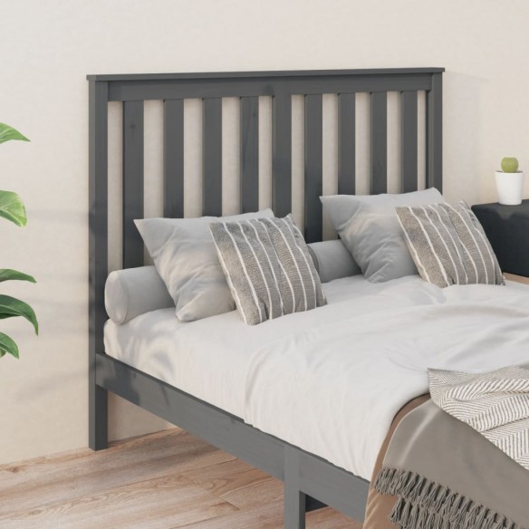 Tête de lit Gris 126x6x101 cm Bois massif de pin