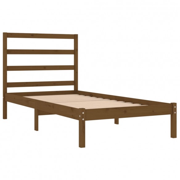 Cadre de lit Marron miel Bois de pin massif 100x200 cm