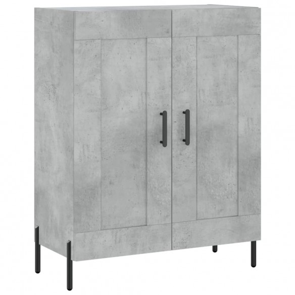 Buffet haut Gris béton 69,5x34x180 cm Bois d'ingénierie