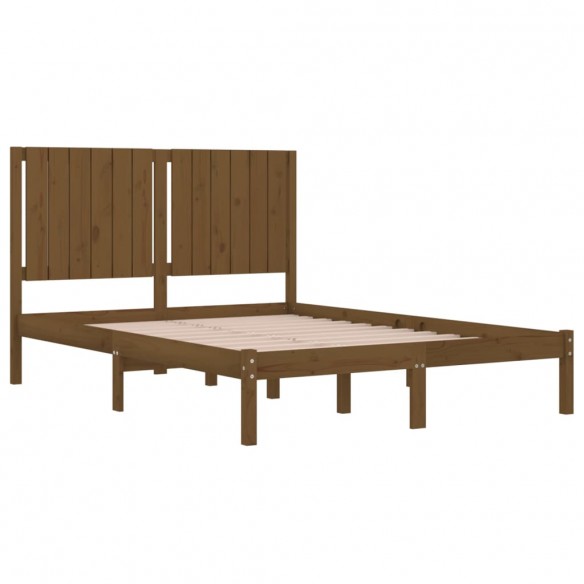 Cadre de lit Marron miel Bois de pin massif 140x200 cm