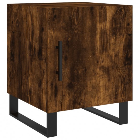 Table de chevet chêne fumé 40x40x50 cm bois d'ingénierie