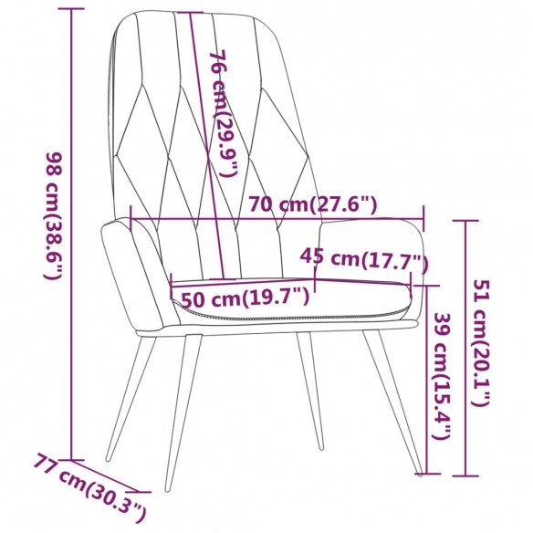 Chaise de relaxation Gris clair Velours