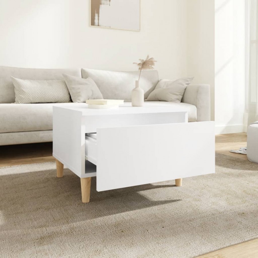 Table d'appoint Blanc 50x46x35 cm 