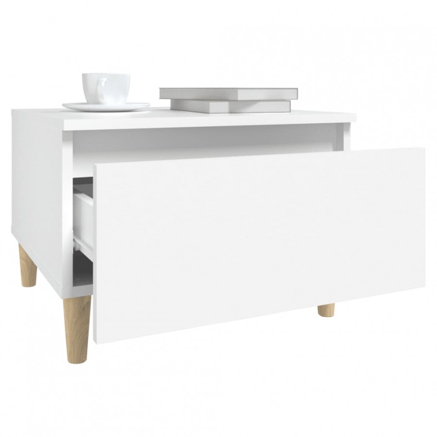 Table d'appoint Blanc 50x46x35 cm 