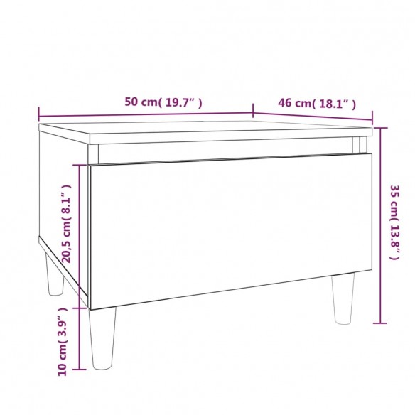 Table d'appoint Blanc 50x46x35 cm Bois d'ingénierie
