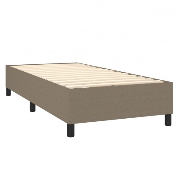 Cadre de lit matelas LED Taupe 80x200cm Tissu