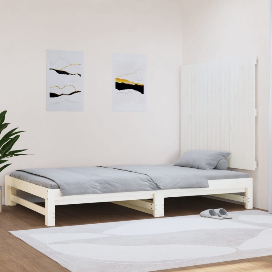 Tête de lit murale Blanc 108x3x90 cm Bois massif de pin