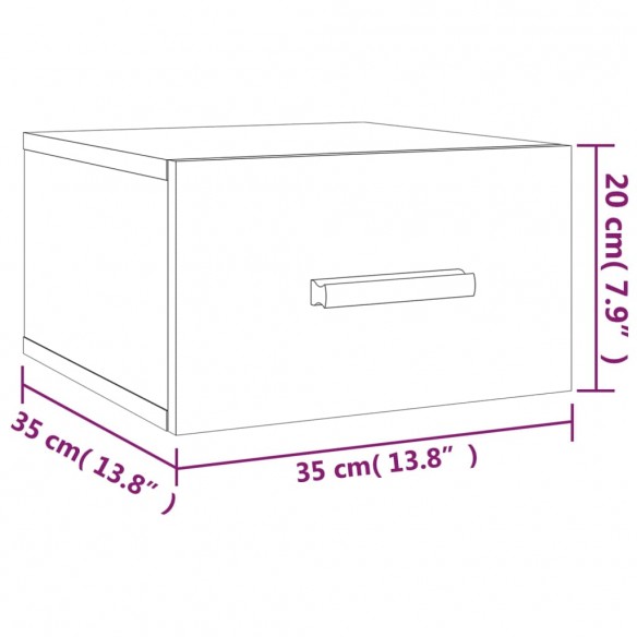 Tables de chevet murales 2 pcs chêne sonoma 35x35x20 cm