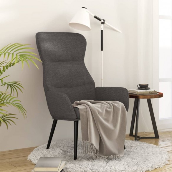 Chaise de relaxation Gris foncé Tissu