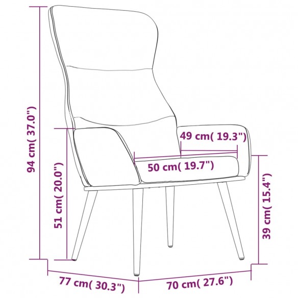 Chaise de relaxation Gris foncé Tissu