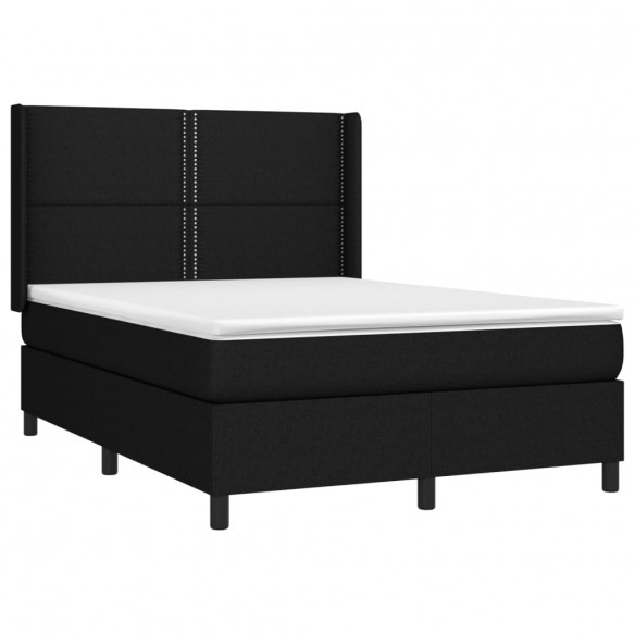 Cadre de lit avec matelas Noir 140x190 cm Tissu