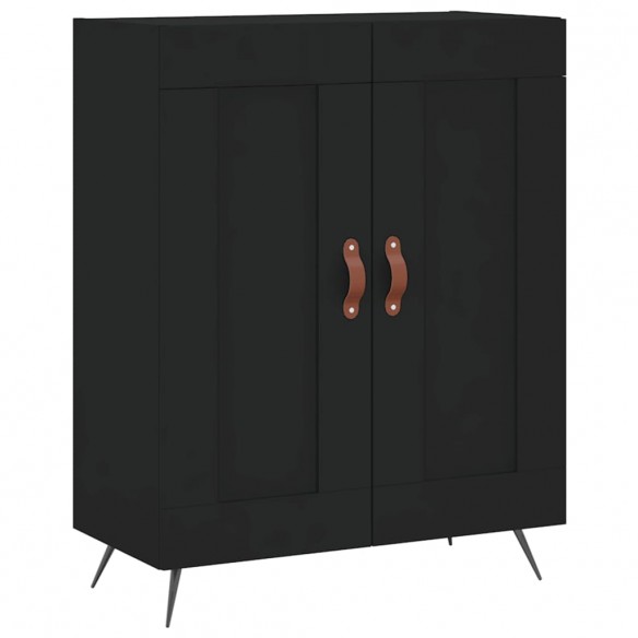 Buffet haut Noir 69,5x34x180 cm Bois d'ingénierie