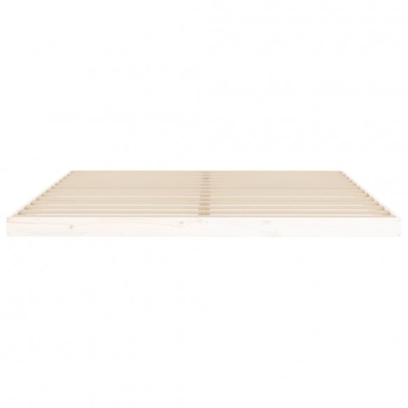 Cadre de lit blanc 180x200 cm Super King bois de pin massif