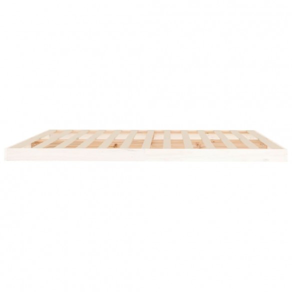 Cadre de lit blanc 180x200 cm Super King bois de pin massif