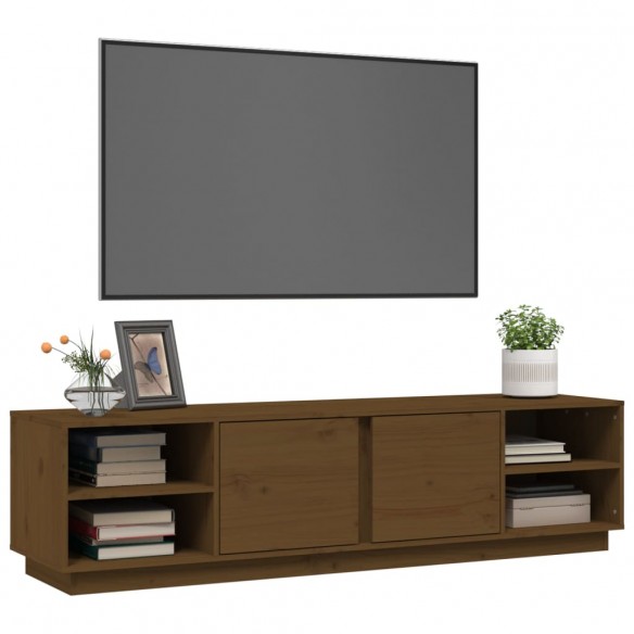 Meuble TV Marron miel 156x40x40 cm Bois de pin massif