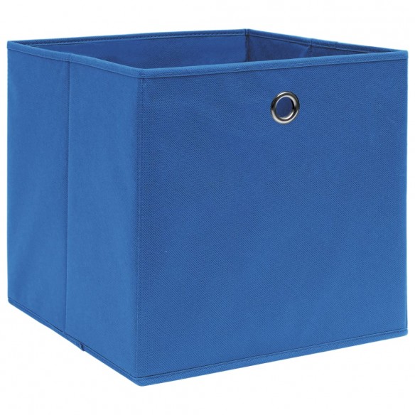 Boîtes de rangement 4 pcs Bleu 32x32x32 cm Tissu