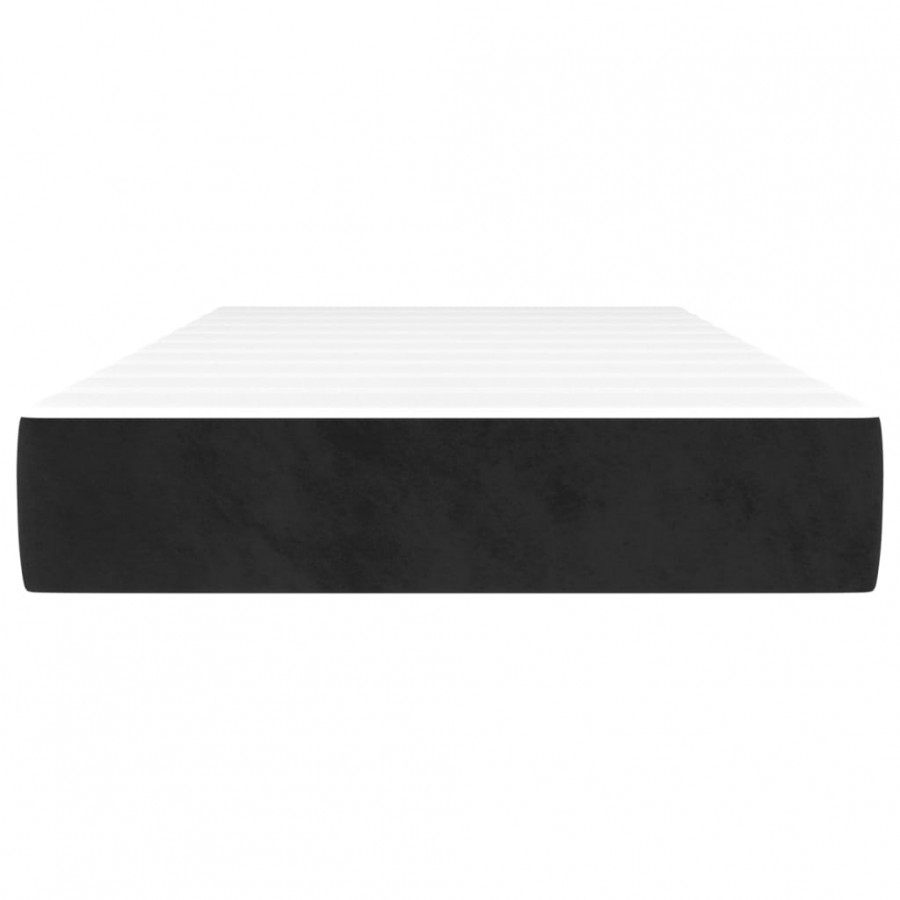 Matelas de lit à ressorts ensachés Noir 80x200x20 cm Velours