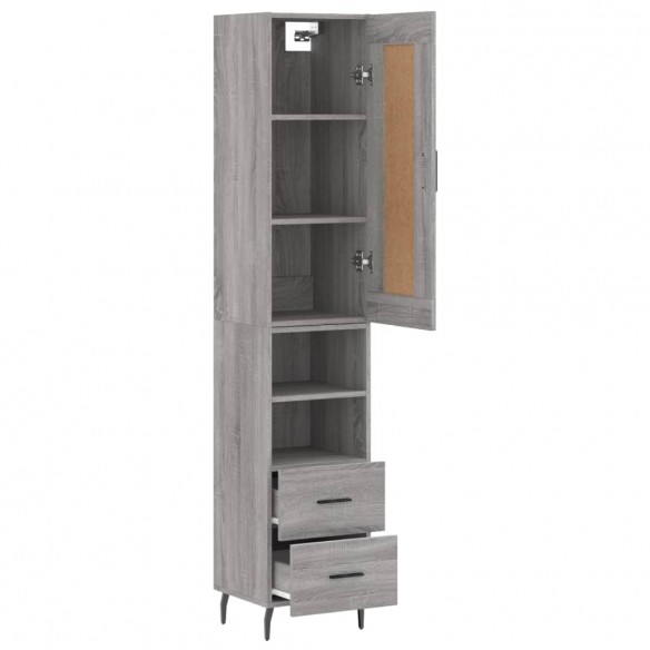 Buffet haut Sonoma gris 34,5x34x180 cm Bois d'ingénierie