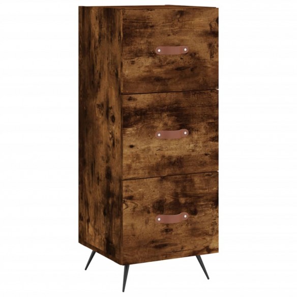 Buffet haut Chêne fumé 34,5x34x180 cm Bois d'ingénierie