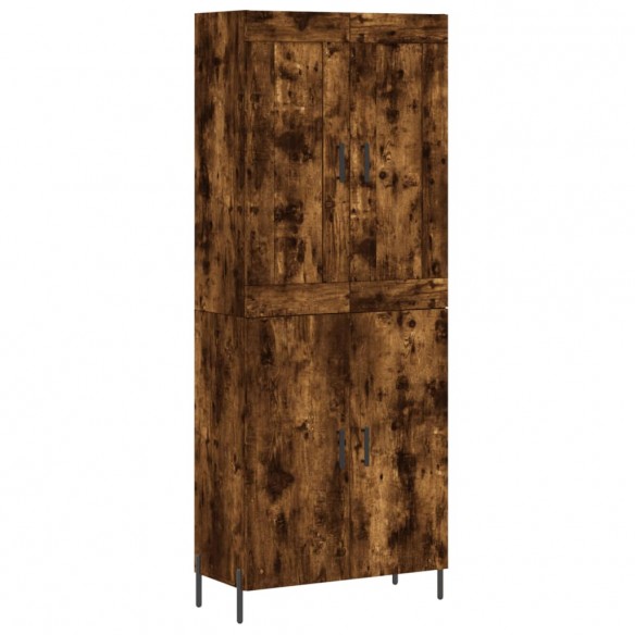 Buffet haut Chêne fumé 69,5x34x180 cm Bois d'ingénierie