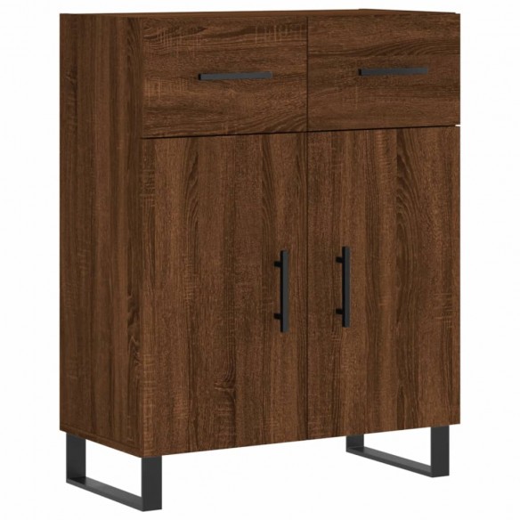 Buffet haut Chêne marron 69,5x34x180 cm Bois d'ingénierie