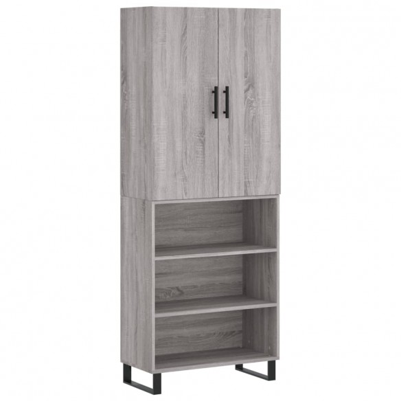 Buffet haut Sonoma gris 69,5x34x180 cm Bois d'ingénierie