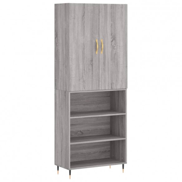 Buffet haut Sonoma gris 69,5x34x180 cm Bois d'ingénierie