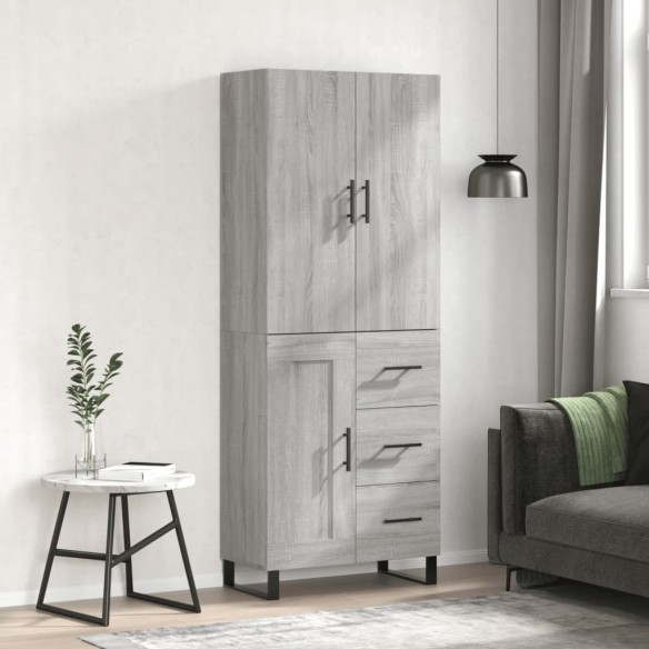 Buffet haut Sonoma gris 69,5x34x180 cm Bois d'ingénierie