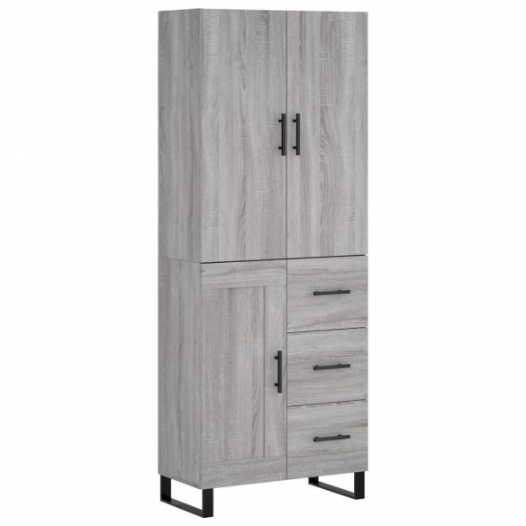 Buffet haut Sonoma gris 69,5x34x180 cm Bois d'ingénierie