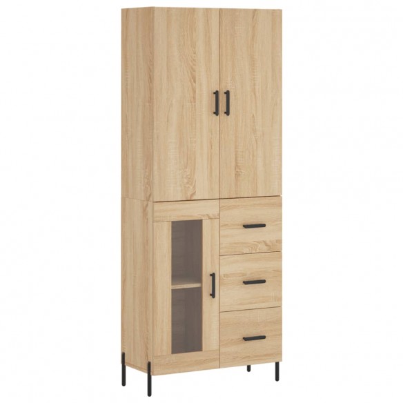 Buffet haut Chêne sonoma 69,5x34x180 cm Bois d'ingénierie