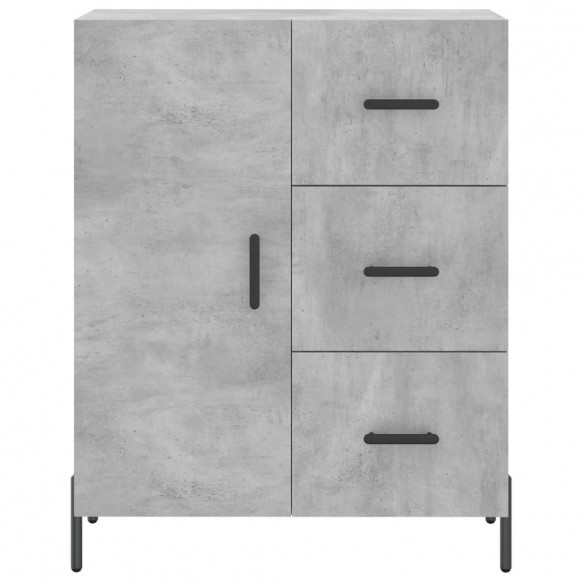 Buffet haut Gris béton 69,5x34x180 cm Bois d'ingénierie