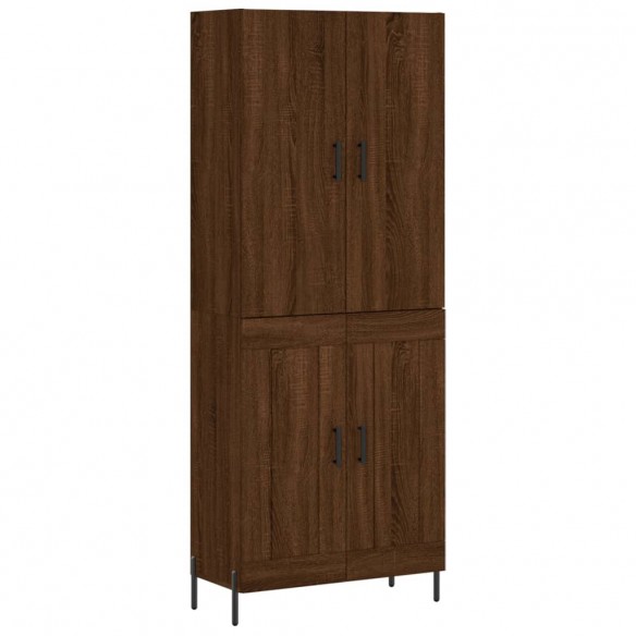 Buffet haut Chêne marron 69,5x34x180 cm Bois d'ingénierie