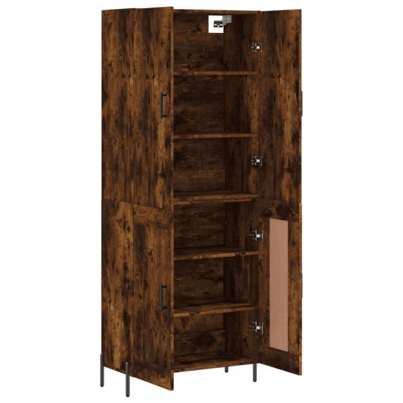 Buffet haut Chêne fumé 69,5x34x180 cm Bois d'ingénierie