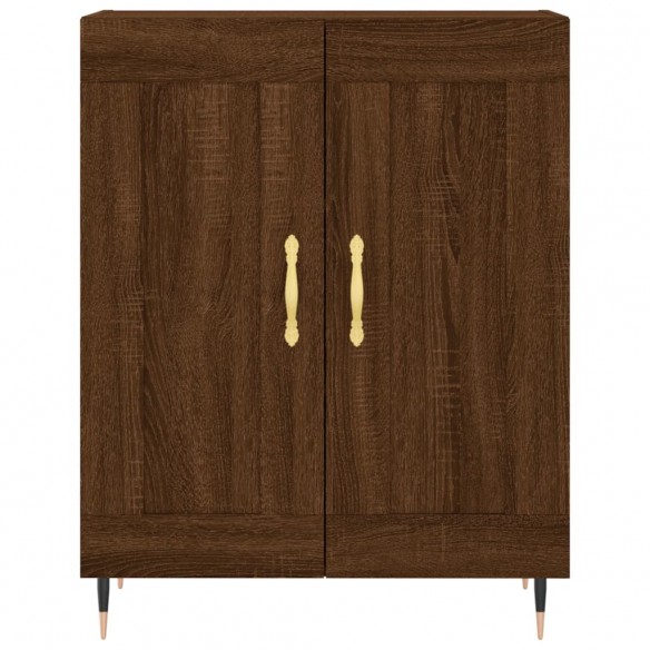 Buffet haut Chêne marron 69,5x34x180 cm Bois d'ingénierie