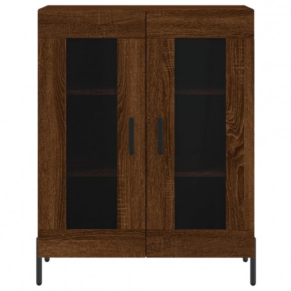 Buffet haut Chêne marron 69,5x34x180 cm Bois d'ingénierie