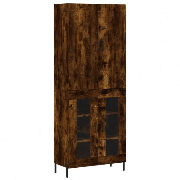 Buffet haut Chêne fumé 69,5x34x180 cm Bois d'ingénierie