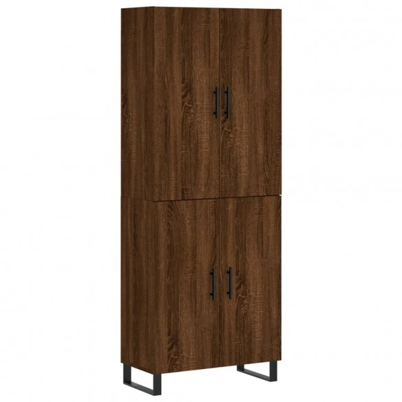 Buffet haut Chêne marron 69,5x34x180 cm Bois d'ingénierie