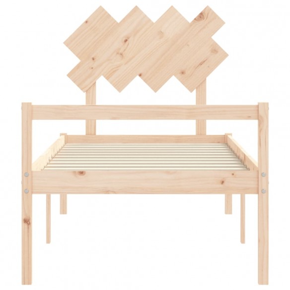 Lit pour personne âgée et tête de lit simple bois massif
