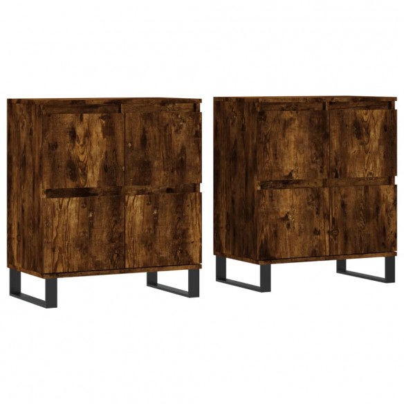 Buffets 2 pcs chêne fumé bois d'ingénierie