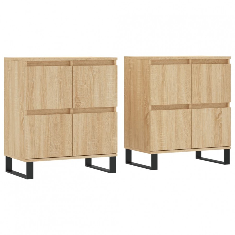 Buffets 2 pcs chêne sonoma bois d'ingénierie