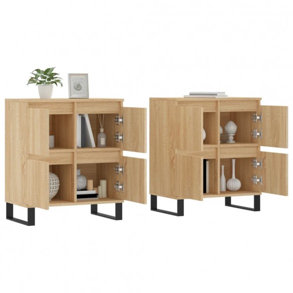 Buffets 2 pcs chêne sonoma bois d'ingénierie