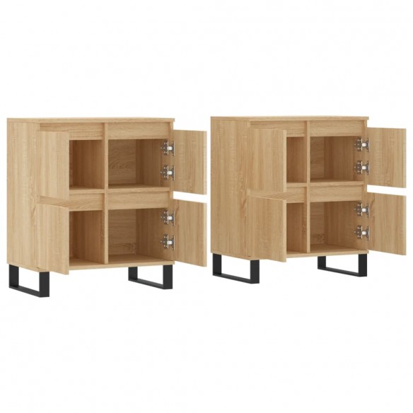 Buffets 2 pcs chêne sonoma bois d'ingénierie